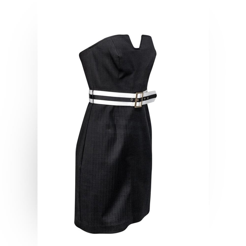 Trina Turk - Black Strapless Dress W/ Belt Sz 0 (b8.1)